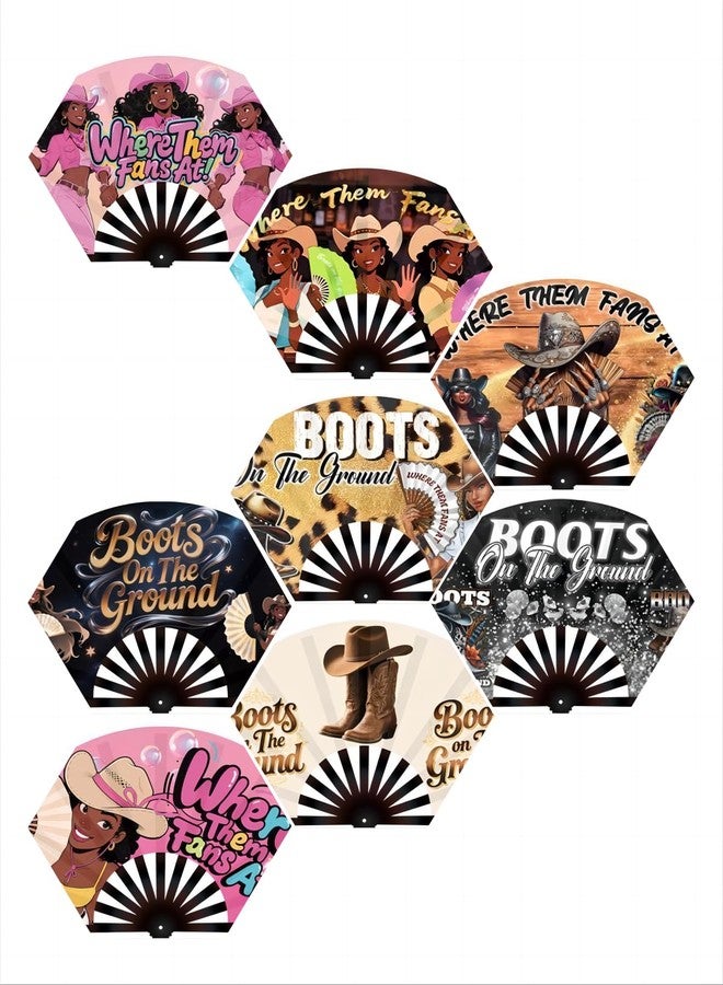 FENNIDICE 13" Bouncing Dance Fan with Clicking Sound - Decorative Boot Dance Fan, Perfect for Parties, Dance Classes, Decorations, & Festivals - Vibrant & Durable Bamboo Folding Fan (C) - Image 4